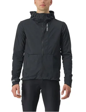 Giacca Trail Hoodie Gore-tex Infinium™ Windstopper® Light Black - Castelli - FashionsVida