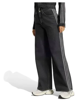 Jeans Taille Haute Wide Leg True Black Denim 32 - Adidas Originals - FashionsVida
