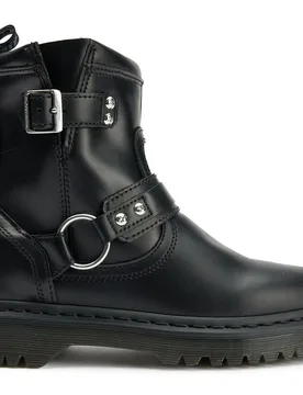 Womens Dr Anistone Harness Boots - Black Leather - Size Uk 7 - Dr. martens - FashionsVida