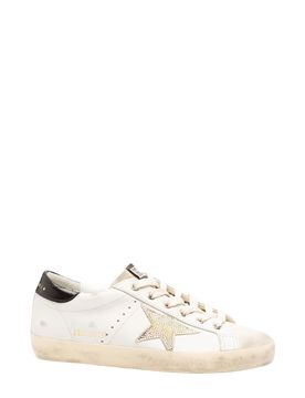 Style Cow Leather Side Star Sneaker with Contrast Heel Tab