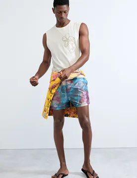 Boxer de bain imprimé RED L male - Desigual - FashionsVida