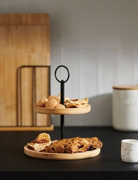 Alzata a due livelli - beige