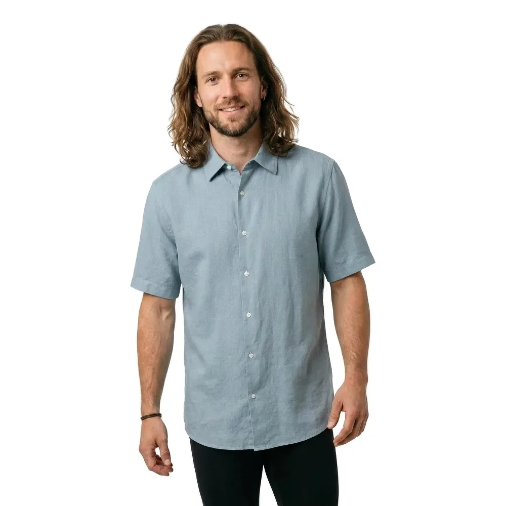 Camicia A Maniche Corte Rash 2 10267858 01 Light Pastel Blue L - BOSS - FashionsVida