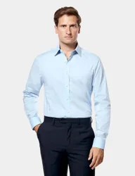 Slim Fit Non Iron Pure Cotton Shirt Blue male