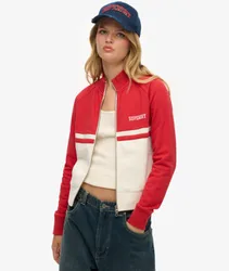 Superdry Damen Athletic Essentials Trainingsjacke mit Reißverschluss Red - Größe: 42