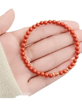 Natural Full-flesh 4mm NanHong Agate Beaded Bracelet Red String Beads for Birth Year Jewelry Gifts - Aliexpress - FashionsVida