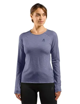 Maglietta A Maniche Lunghe X-alp Pw 115 Skipper Blue Melange M - Odlo - FashionsVida