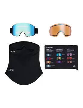 Masque De Ski Sync+lens+mfi Face Mask Low Bridge Black Perceive Variable Blue/CAT2 Homme - Anon - FashionsVida
