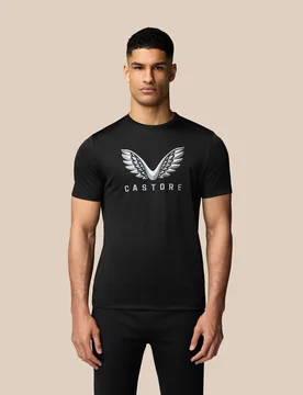 Graphic Training T-shirt - Black BLACK/WHITE L male - Castore - FashionsVida