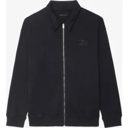 Zadig & Voltaire - Sudadera con cremallera de hombre de algodón y mangas largas