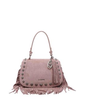 Borsa in pelle scamosciata azteca rosa
