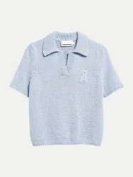 Strickpoloshirt Iconic Blau L