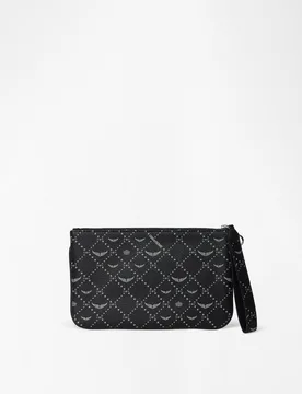 Zadig & Voltaire - Bolso de mano de mujer de lona revestida con monograma y etiqueta de alas - Zadig & Voltaire - FashionsVida