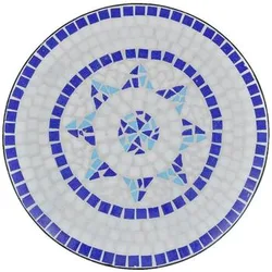 Gartenstühle Table D'Appoint D'Extérieur Mosaïque Bleu Et Blanc 60 Cm Einheitsgrösse
