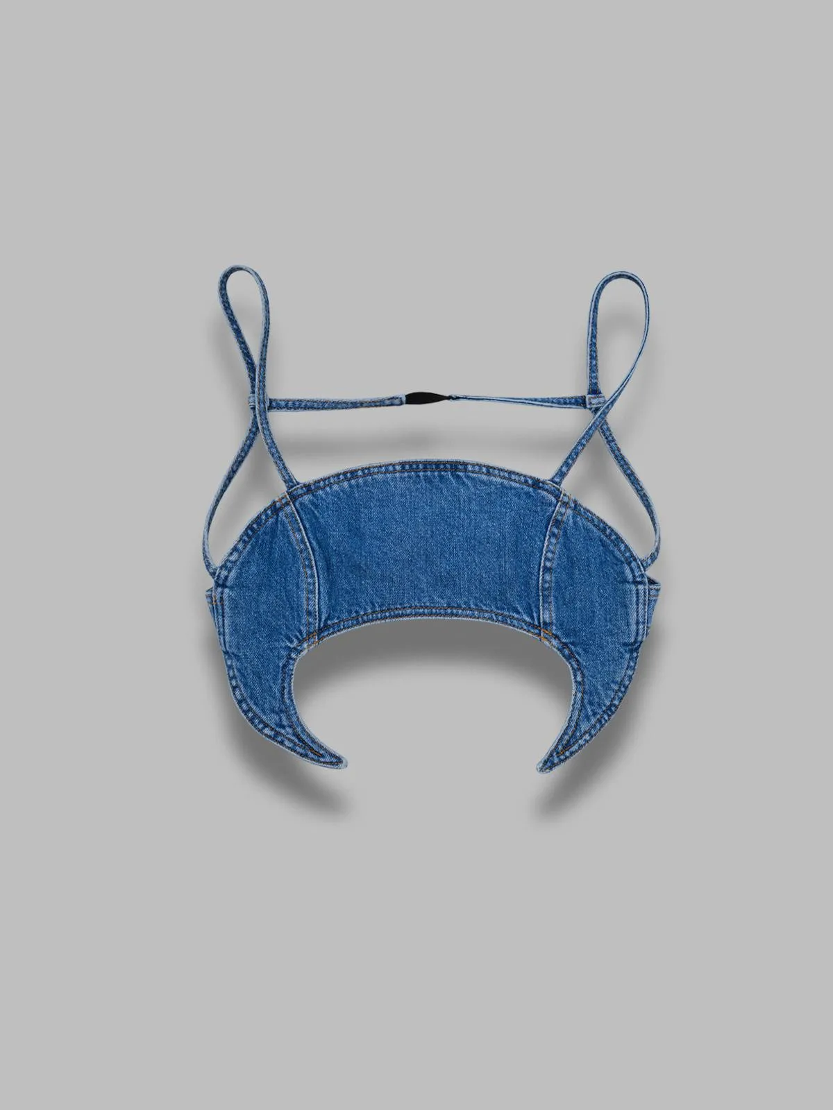 Light blue denim bra top - Marine Serre - FashionsVida