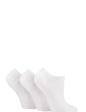 Pair White Plain and Patterned Bamboo Secret Socks Ladies 4-8 Ladies - - White - Size: Small - Glenmuir - FashionsVida