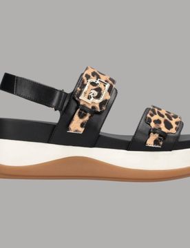 Sandali FIONA 02 Leopardati con Suola Platform e Monogram