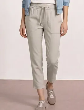 Slim Leg Hose in Melange-Optik female Beige