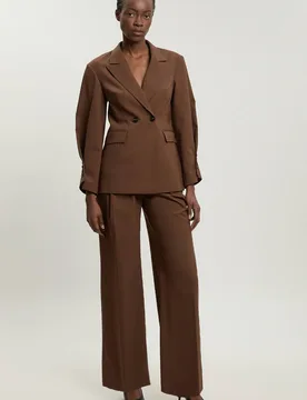 Tailored Straight Leg Cigarette Trouser - Chocolate - Size: 10 - Karen millen - FashionsVida