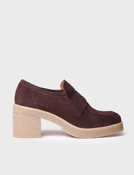 Mocasines de mujer de tacón hechos en serraje - Toni Pons - FashionsVida