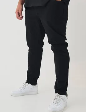 Herren Plus Basic Skinny Fit Jeans Hosen True Black Größe 40 - boohooMAN - FashionsVida