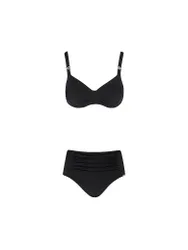 Damen Bikini Uni schwarz 38D W