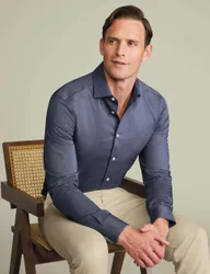 Slim Fit Non Iron Cotton Rich Shirt Navy male