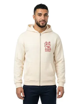 Mister Sweat-shirt à Zip Good Luck Cat White Sand 2XL