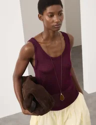 Metallic Knitted Vest Top Grape female
