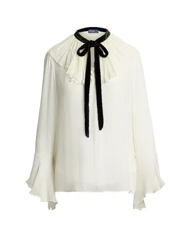 POLO Bluse creme 36 damen - Ralph Lauren - FashionsVida