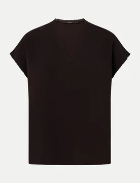 Crêpe-Blusen-Top Schwarz 40 - Windsor Women - FashionsVida
