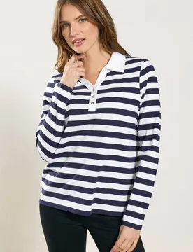 Women's Cotton Polo Shirt Size: 16 - Multicolor - Size: 16 - M&Co - FashionsVida