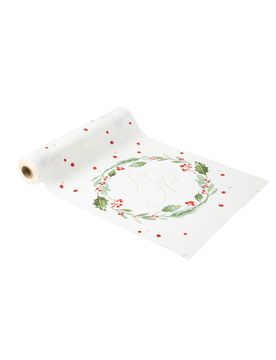 Tischläufer Frohe Weihnachten Traditionell + Edel 28cm x 3m Weißer Samt
