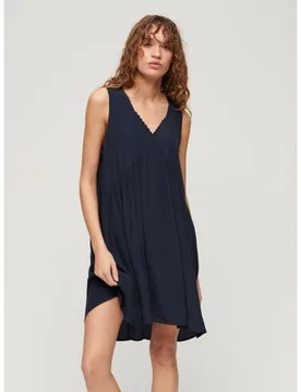 Womens Eclipse Navy Volume Sleeveless Dress - Female - Navy - 10 - Superdry - FashionsVida