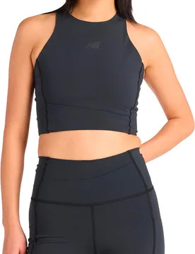 Débardeur court respirant - RC Elite Storage Crop Tank Black - Taille XS - Noir - New Balance - FashionsVida