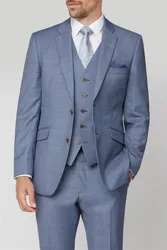 Mens Long Sleeve Regular Suit Jacket In Light Blue
