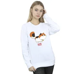 Women's Big Hero 6 Baymax Kitten Pose Sweatshirt in White Size: Small - White - Size: S