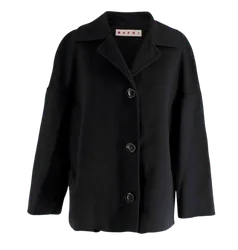 Black Single Breasted Wool Cashmere Coat