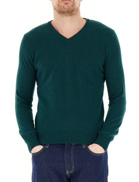 Maglione misto lana VERDE BOTTIGLIA M