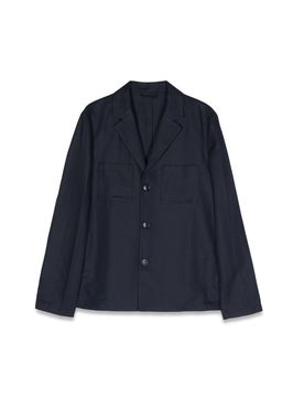 Kids Single-breasted Jacket with Notched Revers and Logo Patch on the Sleeve in Modal Stretch Boy
