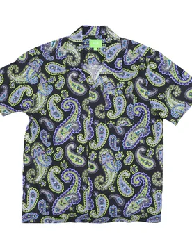 Camicia Manica Corta Uomo Paisley Woven Top Black - Huf - FashionsVida