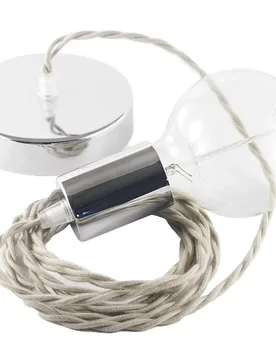 Cables Suspension Luminaire Tc43 1 M Taupe / Chrome Plated One Size - Creative - FashionsVida