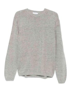 Maglia girocollo in cotone e lino
