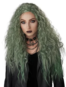 Wilde Locken-Perücke Halloween grün - KARNEVAL-MEGASTORE - FashionsVida