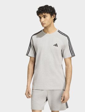 Mens T-shirt Essentials 3-stripes In Jersey, Con Logo Sul Petto A Sinistra - Grigio, grigio grigio Uomo taglia M