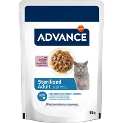Comida húmeda para gatos adultos esterilizados pavo en salsa