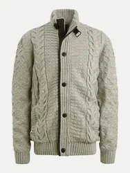 Cardigan mit Strickmuster Grau L