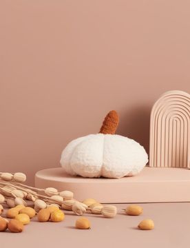 Decorazione autoportante a forma di zucca - bianco