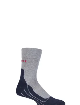 Pair Grey RU4 Cool Volume Ergonomic Cushioned Crew Running Socks Men's 8-9 Mens - - Grey - Size: 8-9 Mens - Falke - FashionsVida