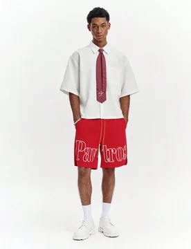 Camisa de manga corta de corte holgado de unicolor para hombre con corbata - Shein - FashionsVida